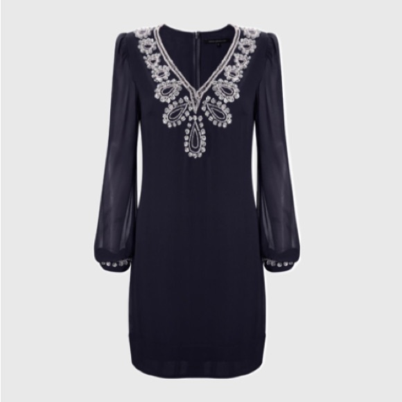 French Connection Beaded Silk Dress - Picture 3 of 7